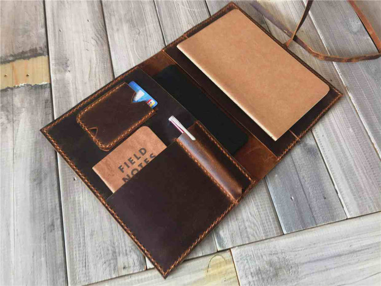 Refillable A5 Leather Notebook Journal Cover 