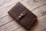 button leather passport wallet