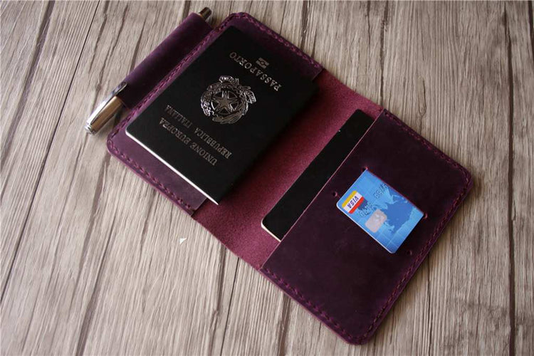 womens passport holder with pen loop