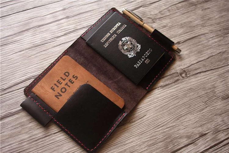 designer leather passport wallet