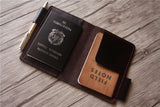 black leather passport case
