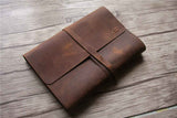 personalized leather brown journal