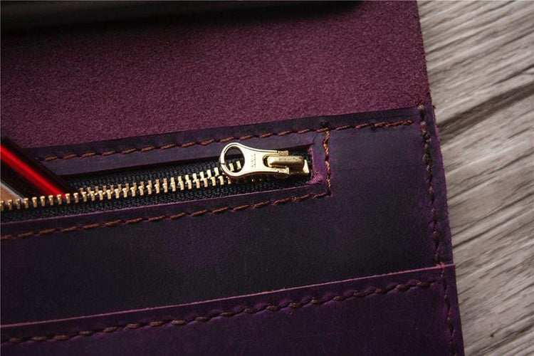 purple leather hp laptop case zip
