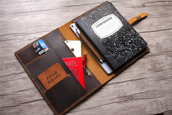 zippered leather padfolio