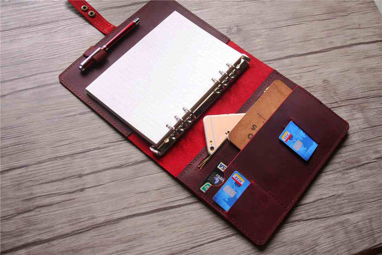 custom burgundy leather journal