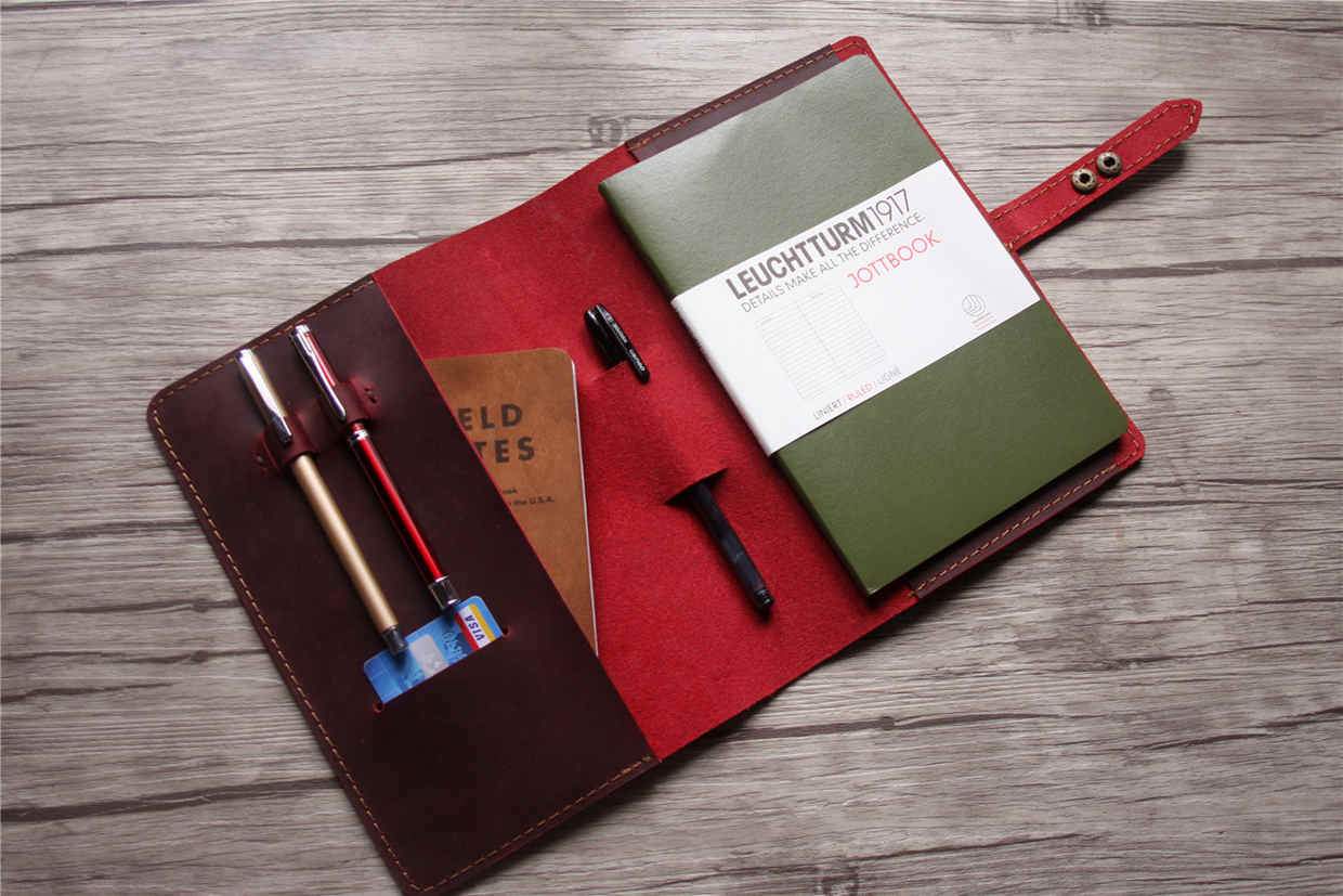 Personalized vintage leather leuchtturm1917 a5 notebook cover – DMleather