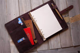 handmade leather daily planner refillable