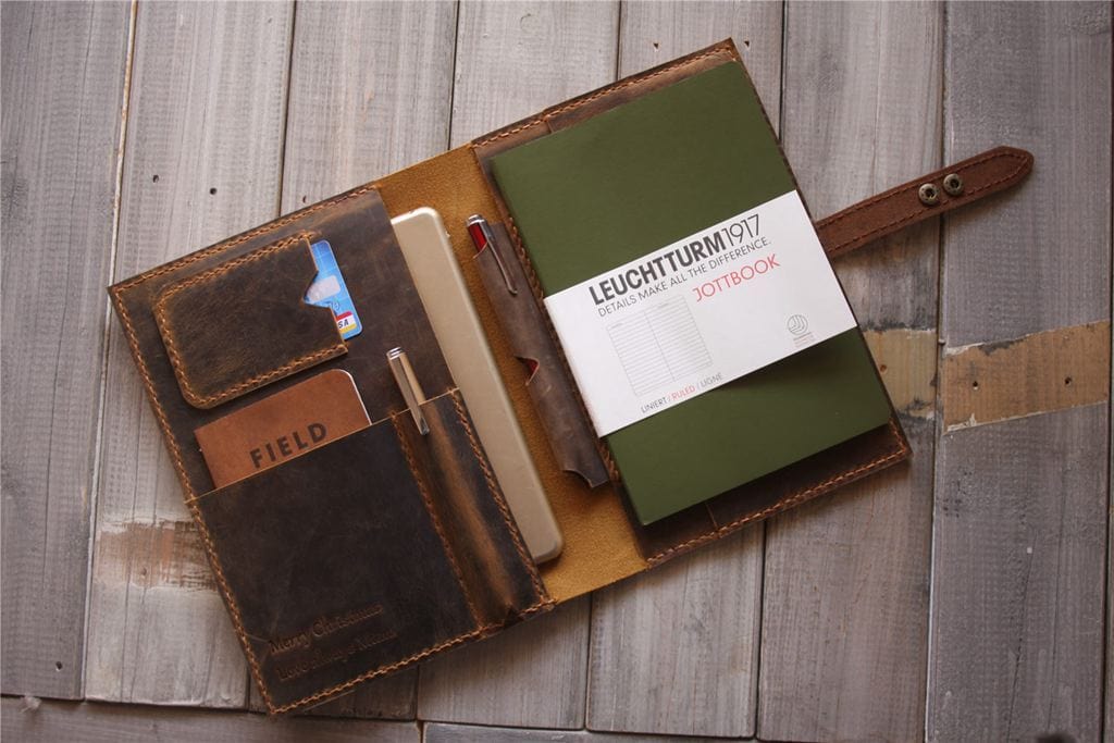 Carnet de notes en cuir vintage marron – LeatherNeo