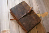 large vintage leather journal