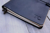 personalized black leather travelers notebook