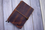 personalized brown travelers notebook leather