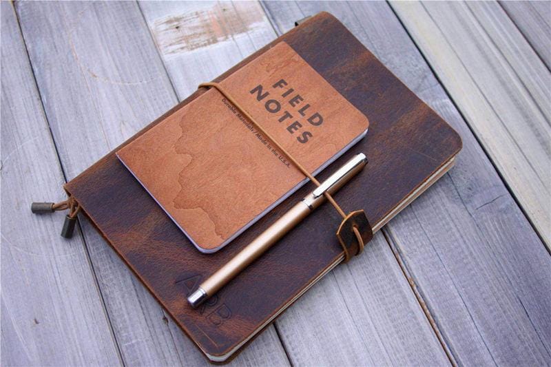 Personalized Rustic Leather Traveler's Notebook – LeatherNeo