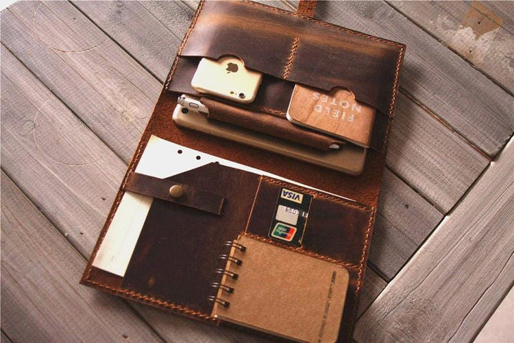 disressed leather ipad pro case cover