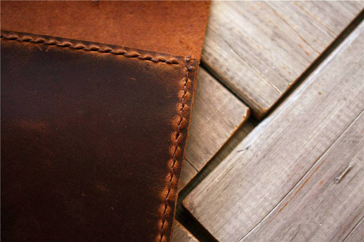 Engraved Brown Leather Sketchbook