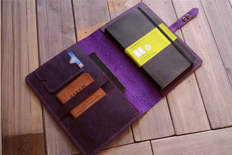 purple leather moleskine cover holder