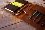 leather moleskine notebook folio