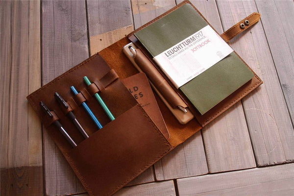 Leather Refillable Journal Notebook Cover