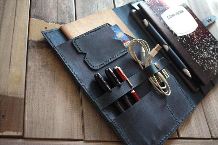 leather notebook and ipad portfolio