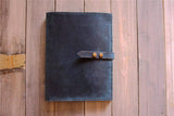 custom blue leather laptop sleeve case