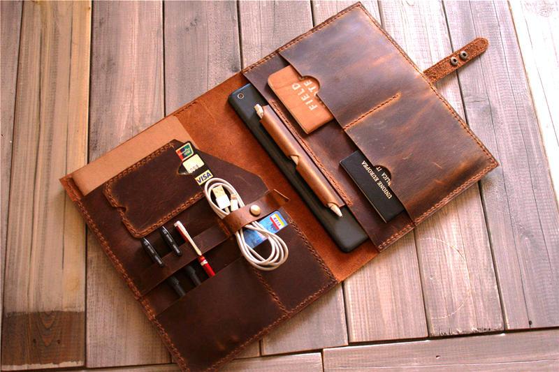 Custom leather iPad Case Cover with Pencil Holder – LeatherNeo