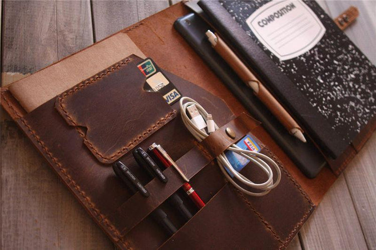 large leather notebook cover