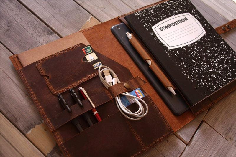 A4 Leather Notebook Cover – Full-Grain Portfolio Organizer – LeatherNeo