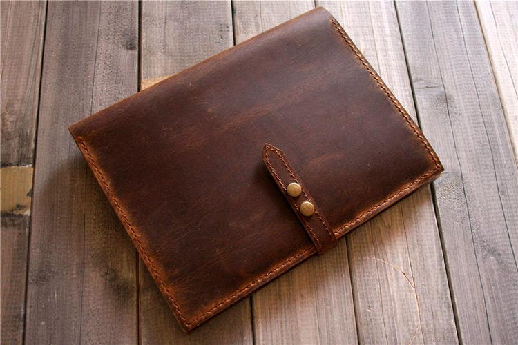 brown leather composition notebook holder