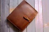 saddle leather composition notebook case holder