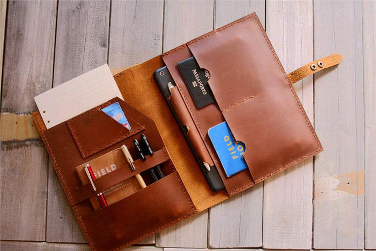 ipad pro 9.7 brown leather case with pencil holder