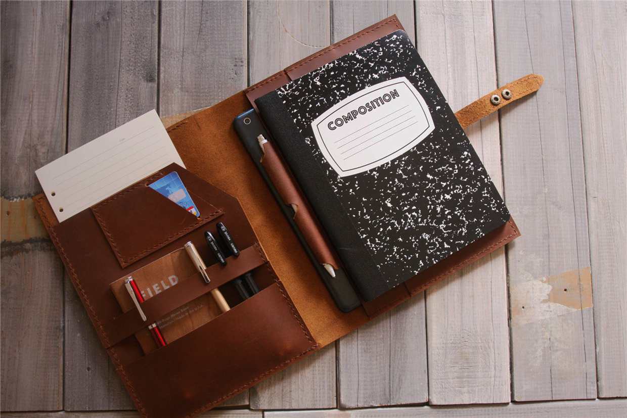 Engraved Leather Notebook Cover – Refillable, Full Grain, 9.75