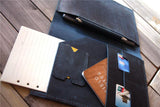 custom blue leather laptop sleeve case