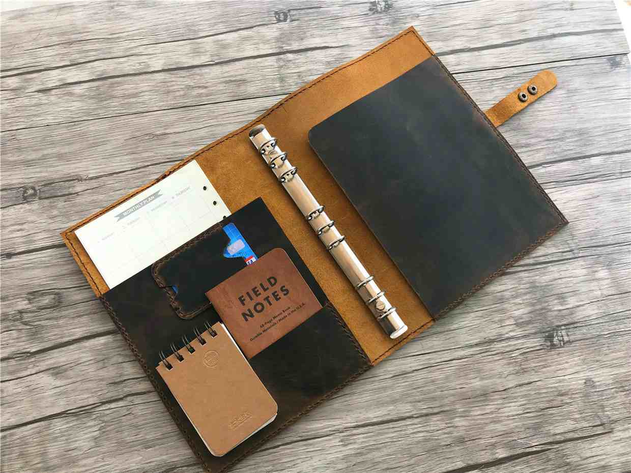 Carnet de notes en cuir vintage marron – LeatherNeo