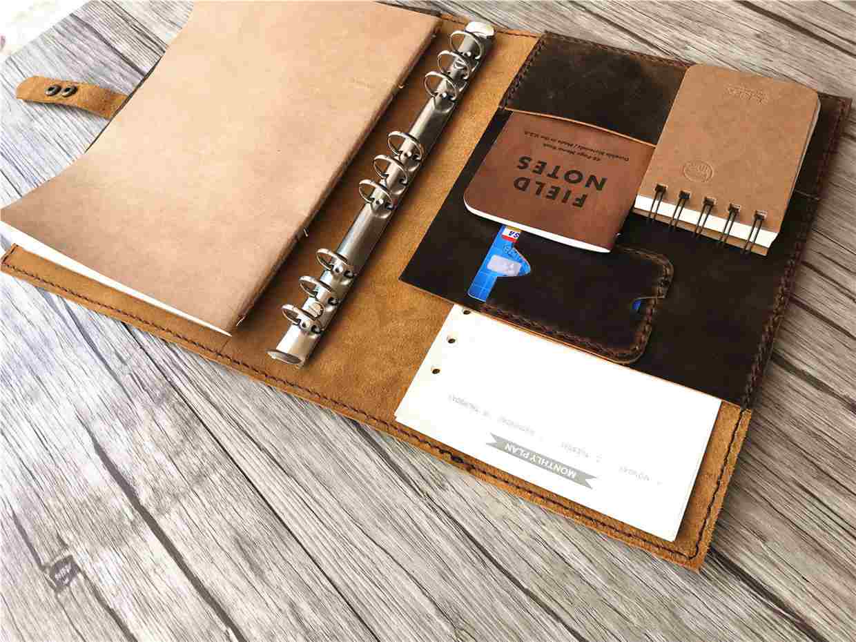 OMEYA Carnet De Notes En cuir, Agenda Rechargeable Pour Femmes