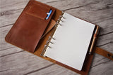 refillable leather office planner handmade