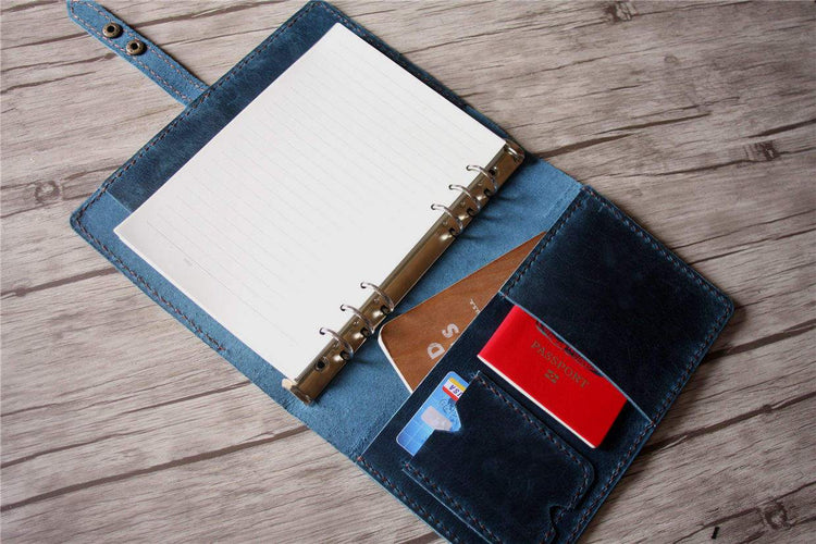 refillable leather paper planner