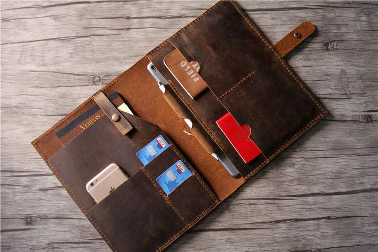 personalized leather portfolio