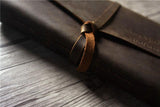 brown leather bound funeral memory guest book