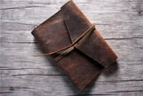 distressed leather notebook binder