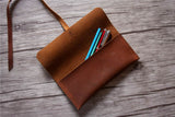 distressed leather pencil holder