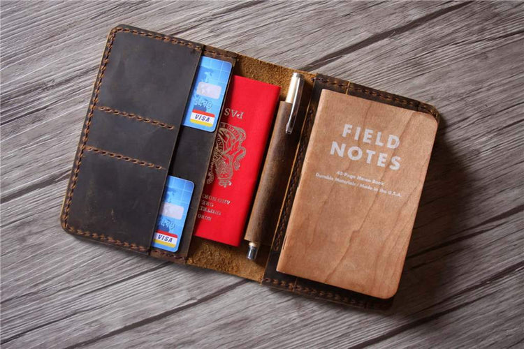 rustic brown field notes notebook holder