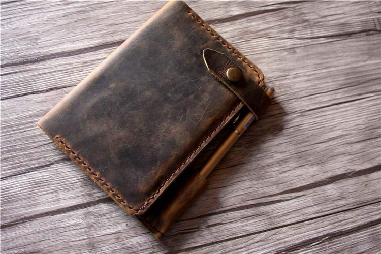 handmade leather field notes cover case