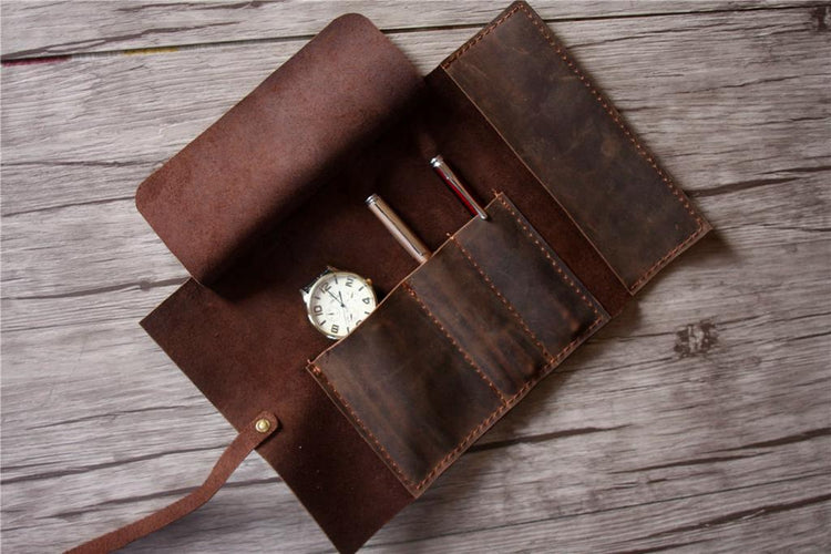 custom leather pencil and watch holder