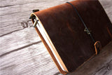 Men's  Brown Leather Refillable Bound Journal