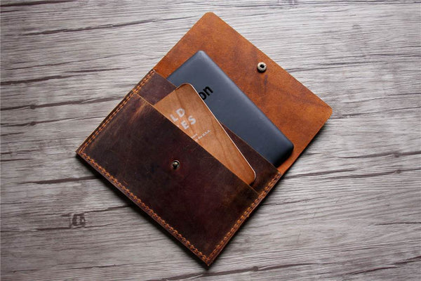 brown leather kindle voyage case