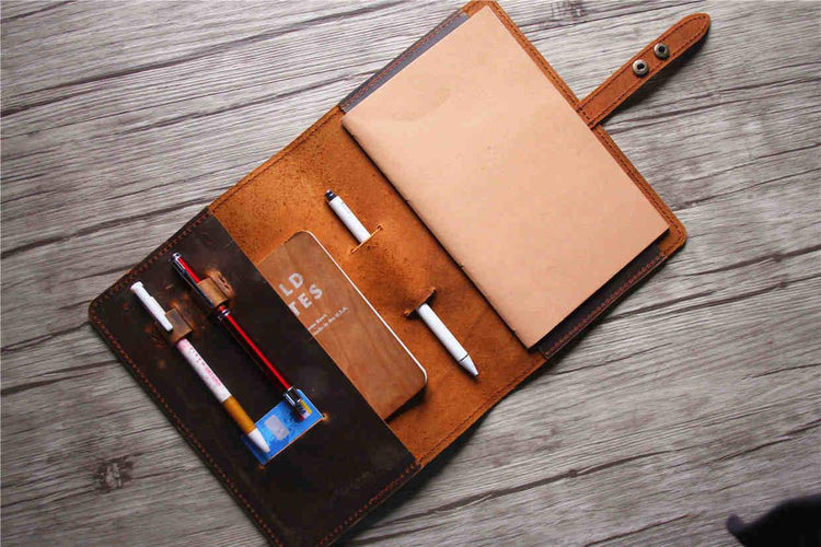custom leather notebook holder cover