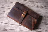 Distressed Brown Leather Alternative Wedding Guest Book