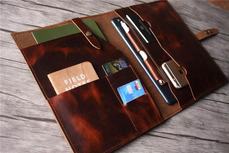 custom leather padfolio for travel