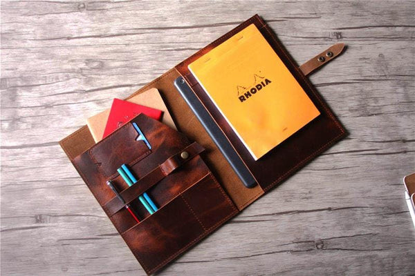 luxury mens leather padfolio