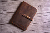 refillable personalised leather notebook cover