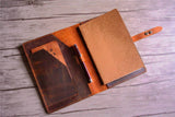 handmade leather personalised notebook journal cover